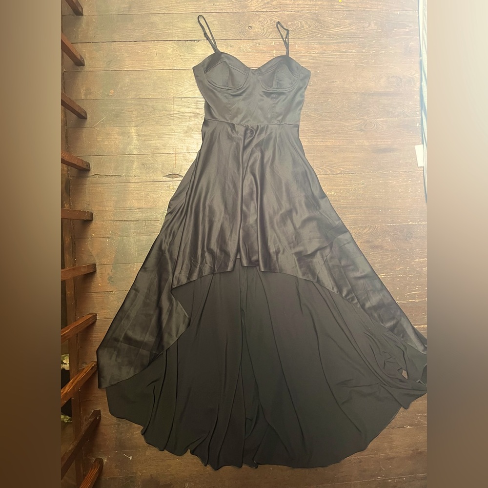 Black satin formal dress!